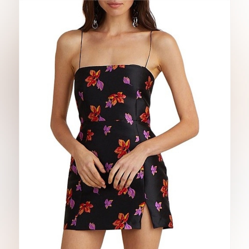 Bec & Bridge Floral Black Mini Dress Size 2